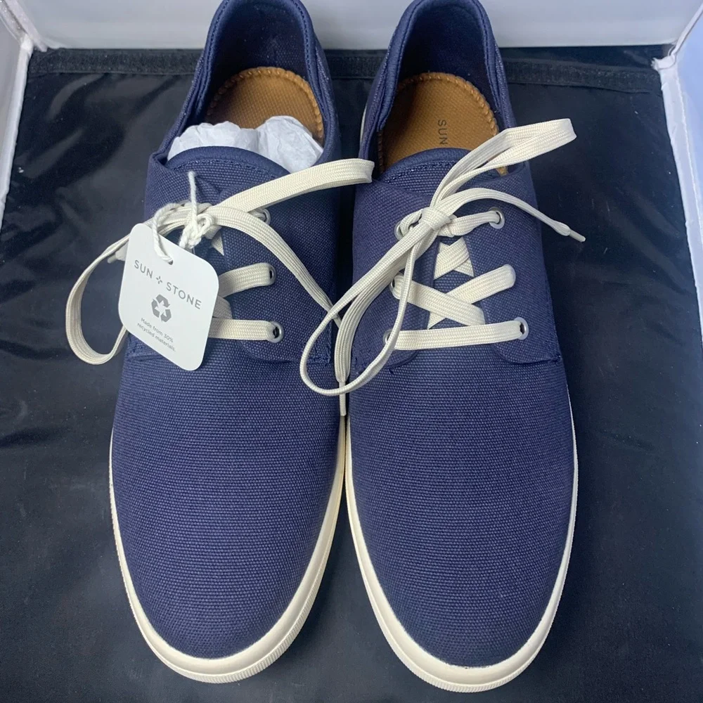 Sun + Stone Kiva Navy Canvas Sneakers‎ Men’s Size 13 New in Box